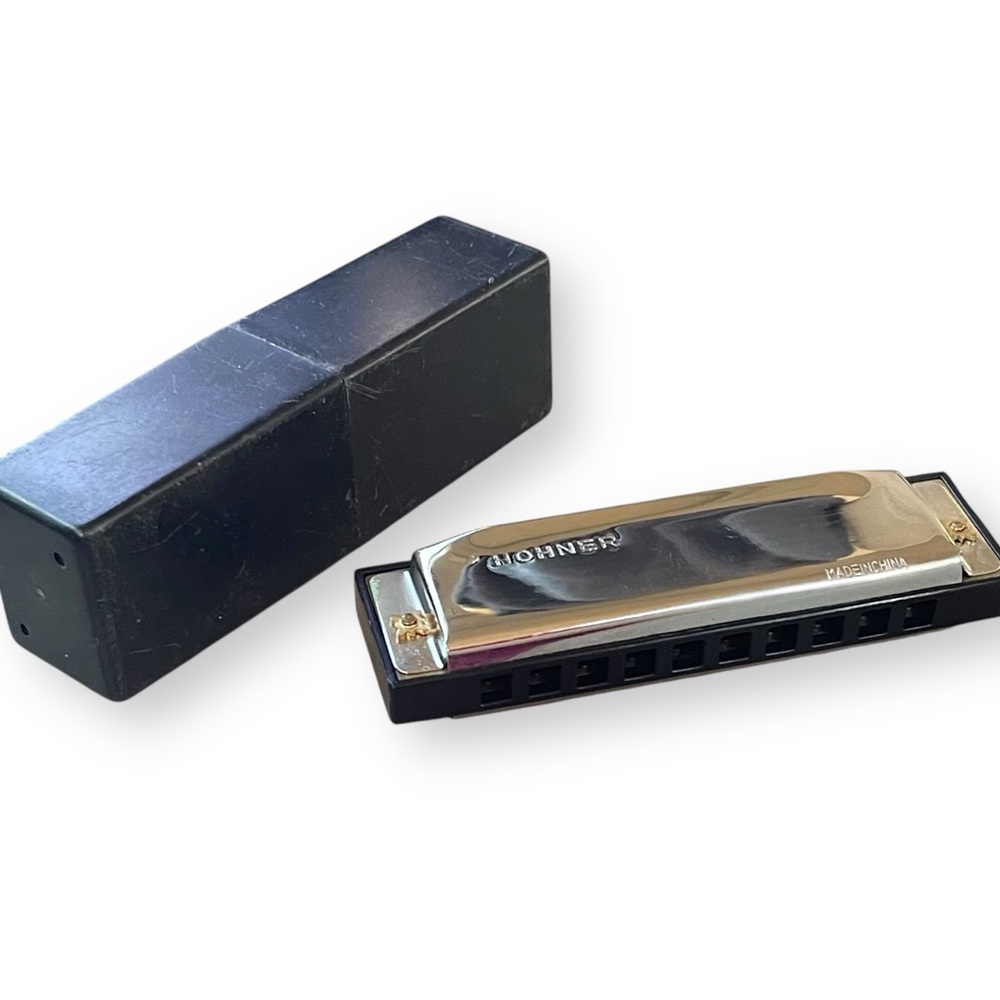 Hohner Harmonica Key of C Polished Stainless 10 Hole with Plastic Case